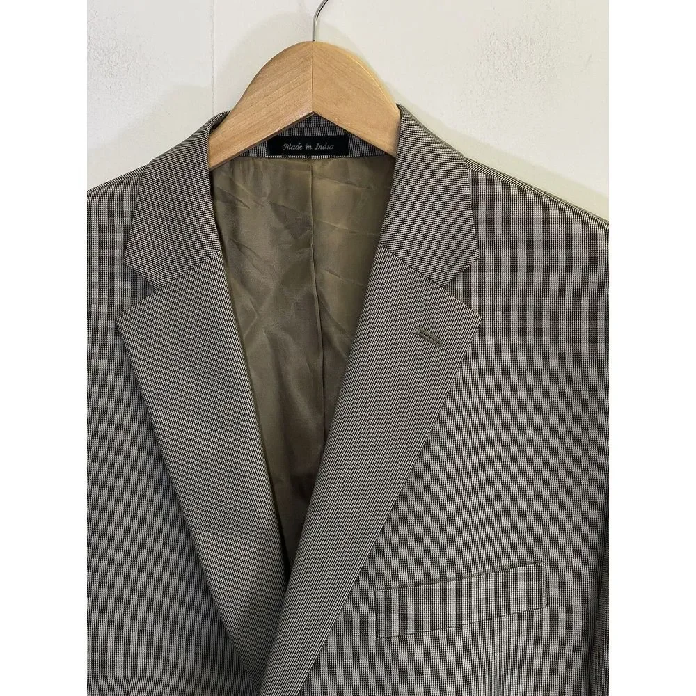 Ralph Lauren Mens 46L‎ Beige Check Soft Blazer Sport Coat Suit Jacket Lined